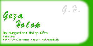 geza holop business card